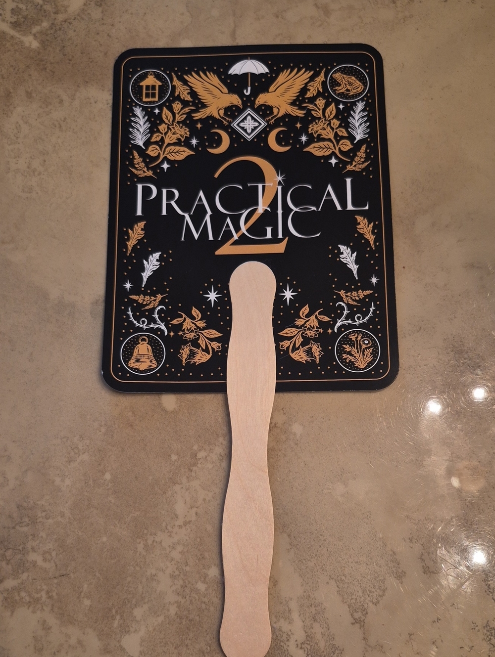 Practical Magic Hand Fan - Black and Gold